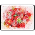 Strawberries Fruit Food Art Double Sided Fleece Blanket (Large)  80 x60  Blanket Back