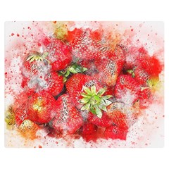 Strawberries Fruit Food Art Double Sided Flano Blanket (medium)  by Celenk