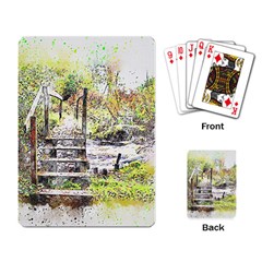 River Bridge Art Abstract Nature Playing Card by Celenk