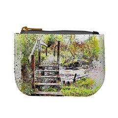 River Bridge Art Abstract Nature Mini Coin Purses by Celenk