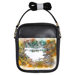 River Water Art Abstract Stones Girls Sling Bags by Celenk