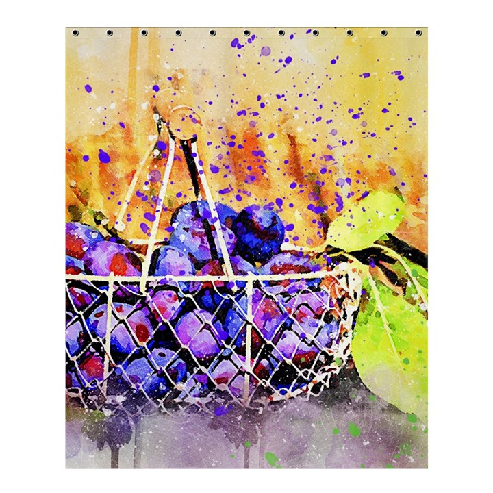 Fruit Plums Art Abstract Nature Shower Curtain 60  x 72  (Medium) 