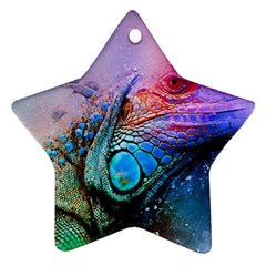 Lizard Reptile Art Abstract Animal Star Ornament (two Sides) by Celenk