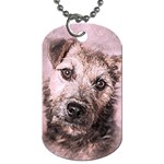 Dog Pet Terrier Art Abstract Dog Tag (One Side) Front