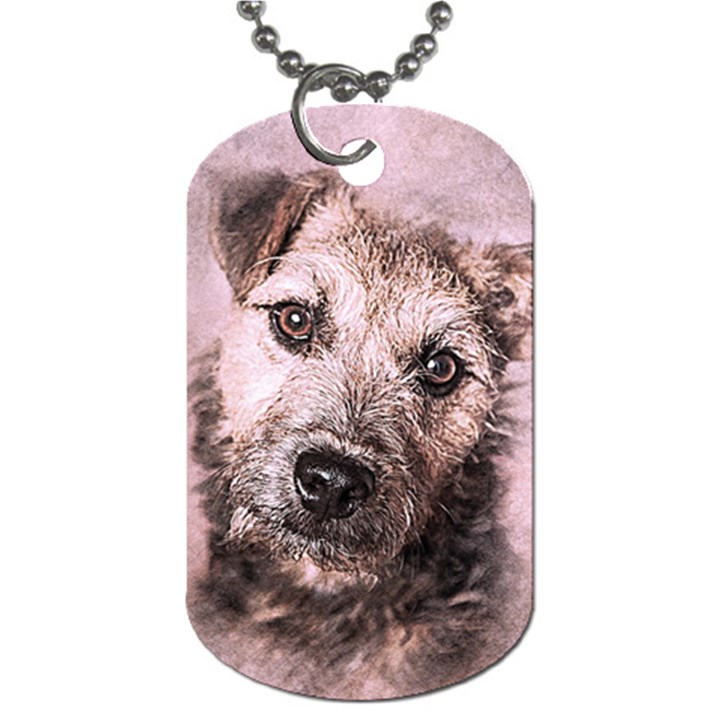 Dog Pet Terrier Art Abstract Dog Tag (One Side)