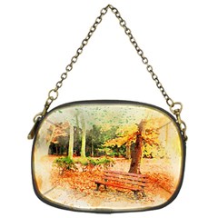 Tree Park Bench Art Abstract Chain Purses (one Side)  by Celenk