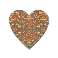 Multicolored Abstract Ornate Pattern Heart Magnet by dflcprints