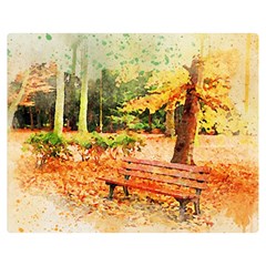 Tree Park Bench Art Abstract Double Sided Flano Blanket (medium)  by Celenk