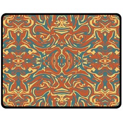 Multicolored Abstract Ornate Pattern Double Sided Fleece Blanket (medium)  by dflcprints