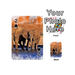 Elephants Animal Art Abstract Playing Cards 54 (mini)  by Celenk