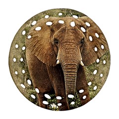 Elephant Animal Art Abstract Ornament (round Filigree) by Celenk