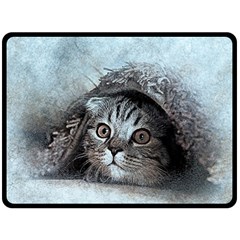 Cat Pet Art Abstract Vintage Fleece Blanket (large)  by Celenk