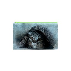 Cat Pet Art Abstract Vintage Cosmetic Bag (xs) by Celenk