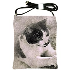 Cat Pet Art Abstract Vintage Shoulder Sling Bags by Celenk