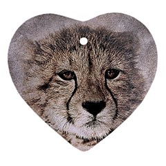 Leopard Art Abstract Vintage Baby Ornament (heart) by Celenk