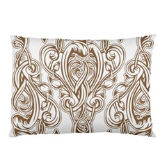 Beautiful Gold Floral Pattern Pillow Case (two Sides) by NouveauDesign