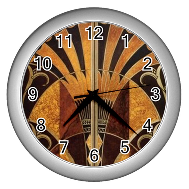 art deco gold Wall Clocks (Silver) 