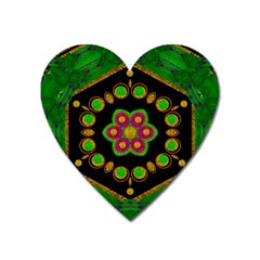 Magic Of Life A Orchid Mandala So Bright Heart Magnet by pepitasart