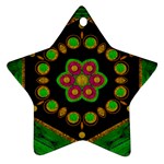 Magic Of Life A Orchid Mandala So Bright Star Ornament (Two Sides) Back