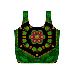 Magic Of Life A Orchid Mandala So Bright Full Print Recycle Bags (s)  by pepitasart