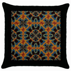 Tapestry Pattern Throw Pillow Case (black) by linceazul