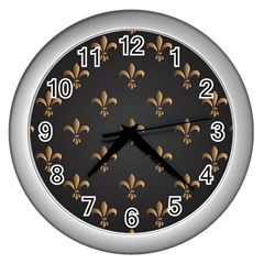 Fleur De Lis Wall Clocks (silver)  by NouveauDesign