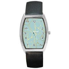 Mint,gold,marble,pattern Barrel Style Metal Watch