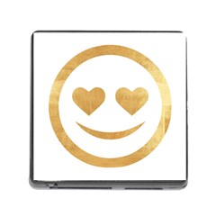 Gold Smiley Face Memory Card Reader (square) by NouveauDesign