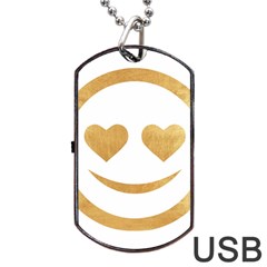 Gold Smiley Face Dog Tag Usb Flash (one Side) by NouveauDesign