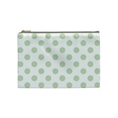 Green Dots Modern Pattern Paper Cosmetic Bag (medium)  by Celenk