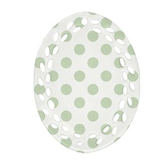 Green Dots Modern Pattern Paper Ornament (oval Filigree) by Celenk