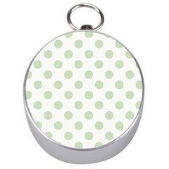 Green Dots Modern Pattern Paper Silver Compasses by Celenk