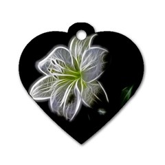 White Lily Flower Nature Beauty Dog Tag Heart (one Side) by Celenk