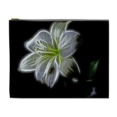 White Lily Flower Nature Beauty Cosmetic Bag (xl) by Celenk