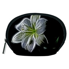 White Lily Flower Nature Beauty Accessory Pouches (medium)  by Celenk