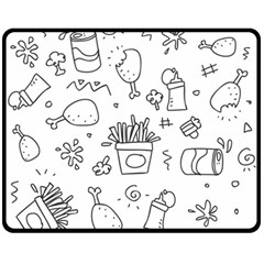 Set Chalk Out Scribble Collection Fleece Blanket (medium)  by Celenk