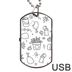 Set Chalk Out Scribble Collection Dog Tag Usb Flash (one Side) by Celenk