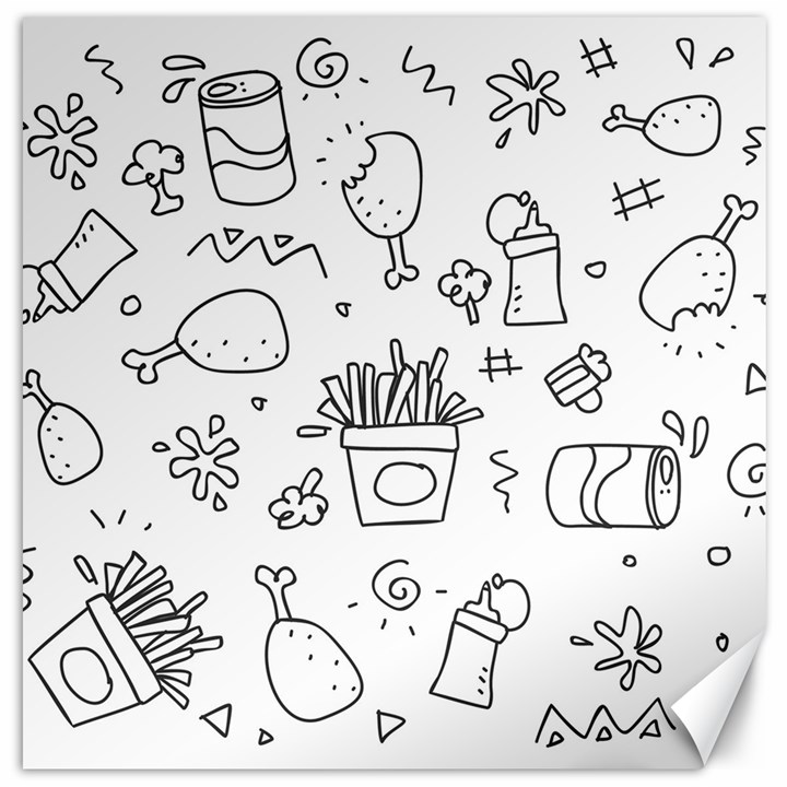 Set Chalk Out Scribble Collection Canvas 16  x 16  