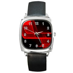 Background Light Glow Abstract Art Square Metal Watch