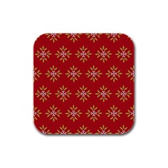 Pattern Background Holiday Rubber Square Coaster (4 Pack)  by Celenk