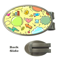 Cute Sketch Child Graphic Funny Money Clips (oval)  by Celenk