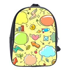Cute Sketch Child Graphic Funny School Bag (large) by Celenk