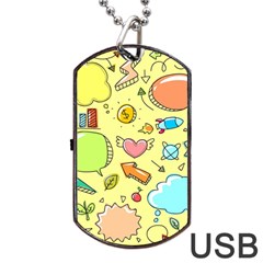 Cute Sketch Child Graphic Funny Dog Tag Usb Flash (one Side) by Celenk