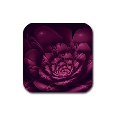 Fractal Blossom Flower Bloom Rubber Coaster (square)  by Celenk