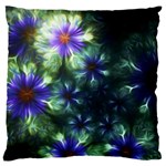 Fractal Painting Blue Floral Standard Flano Cushion Case (One Side) Front