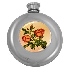 Vintage Flowers Floral Round Hip Flask (5 Oz)