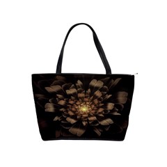 Fractal Flower Floral Bloom Brown Shoulder Handbags by Celenk