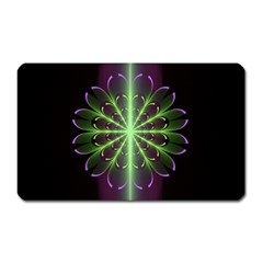 Fractal Purple Lime Pattern Magnet (rectangular) by Celenk
