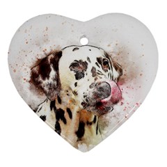 Dog Portrait Pet Art Abstract Heart Ornament (two Sides)