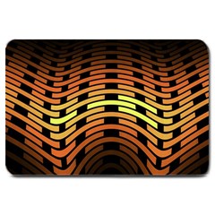 Fractal Orange Texture Waves Large Doormat 